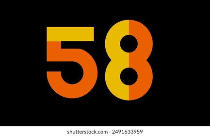 Orange Logo Number Half Yellow Simple modern