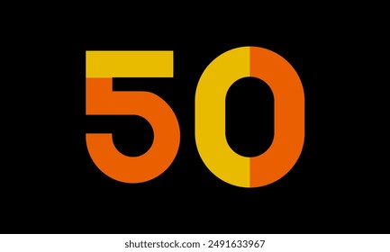 Logotipo Naranja Número Medio Amarillo Simple moderno