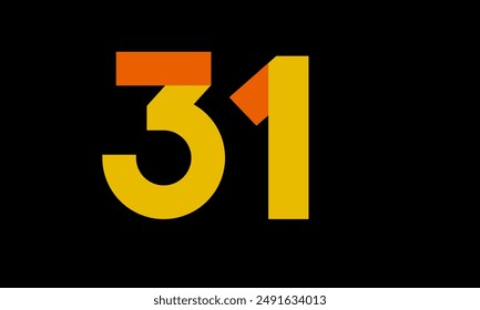Logotipo Naranja Número Medio Amarillo Simple moderno
