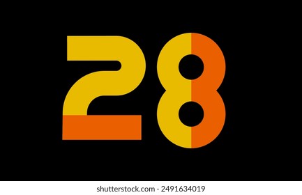 Orange Logo Number Half Yellow Simple modern
