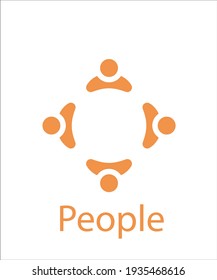 un logo naranja de la gente