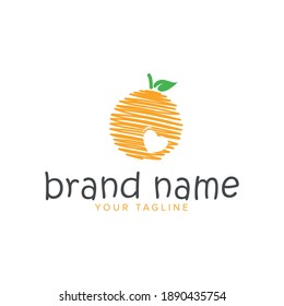 Orange logo. sketch design icon
