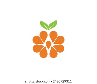 Logo naranja con diseño aislado de naranjas estilizadas.