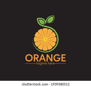 Orange logo of summer drink, juice and orange fruit business logo.