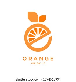 Orange logo vector concept icon with the theme of fruits, using the letter "e" as the basis, with a modern style