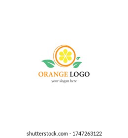 Diseño de icono vectorial de logotipo naranja