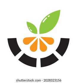 Diseño de icono vectorial de logotipo naranja