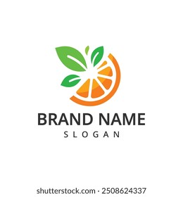 Ilustração do vetor do logotipo laranja Modelo do logotipo de fruta fresca