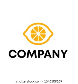 Orange logo vector sign template. lemon design simple