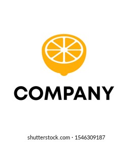 Orange logo vector sign template. lemon design simple