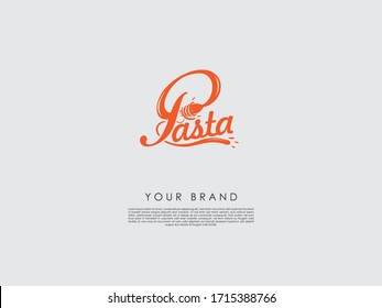 an orange logotype with the word 'pasta' which can be used in food and service sectors