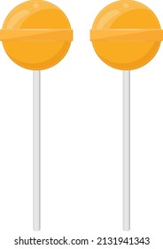 Orange lolipops, illustration, vector on a white background.