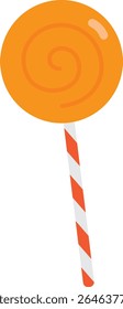 Orange lollipop illustration, Halloween candy