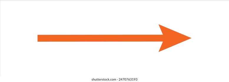 orange long arrow to the right . vector, isolated. orange arrow isolated on white background 