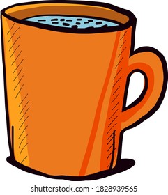 Orange long cup, illustration, vector on white background