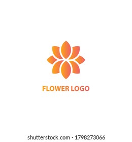 Orange lotus logo in white background
