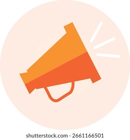 Orange loudspeaker that increases the volume of messages