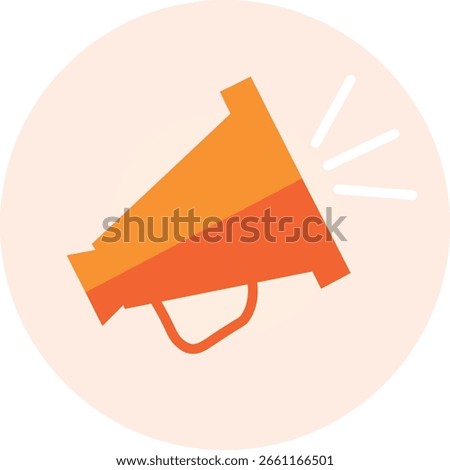 Orange loudspeaker that increases the volume of messages