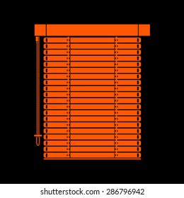 Orange Louvers sign icon. Window blinds or jalousie symbol  on a black background