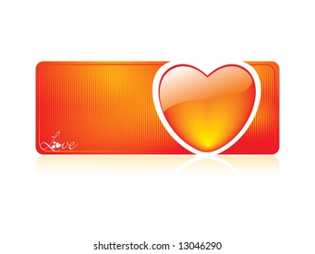 ilustración vectorial de tarjeta de amor naranja