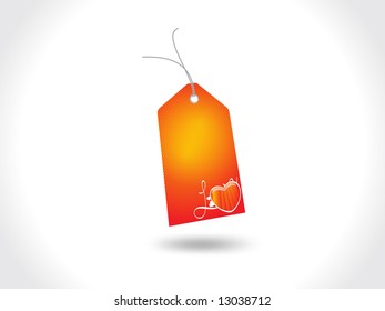orange love tag abstract vector illustration