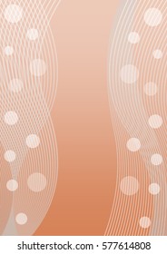 Orange low contrasting abstract background with transparent white waves and circles, for leaflet, poster, flyer, eps 10 vector