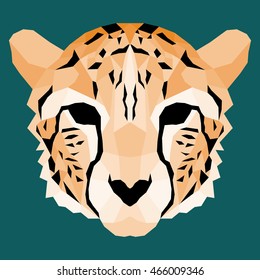 Orange low poly cheetah