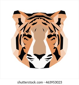 Orange Low Poly Tiger