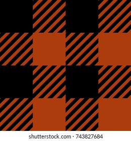 Orange Lumberjack Buffalo Plaid Seamless Pattern 