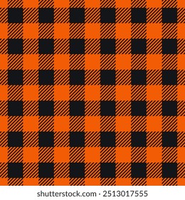 Orange Lumberjack Plaid Seamless Pattern vector illustration