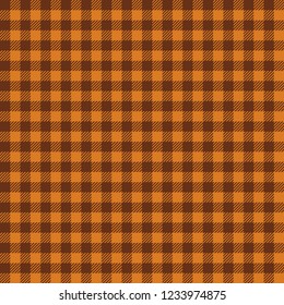Orange Lumberjack Seamless Pattern Background