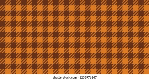Orange Lumberjack Seamless Pattern Background