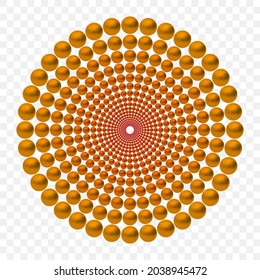 Orange luxury background with 3D beads. Vector illustration.