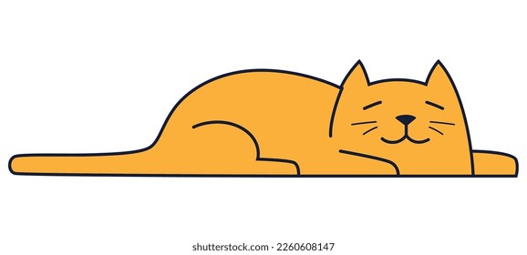 orange lying and sleeping cat
