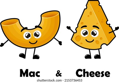 Orange Mac and Cheese Characters with Happy Playful Expressions, Quality Vector Design on Transparent Background