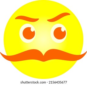 Orange Machete Mustache Emoji Vector