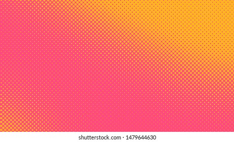 Orange and magenta dotted background in pop art retro style, vector illustration