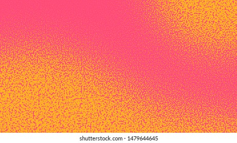 Orange and magenta pop art background in vitange comic style with halftone dots, vector illustration template for your design