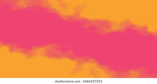 Orange und magenta Retro Comic Pop Art Hintergrund mit Punkten, Halbton Hintergrund Vektorillustration