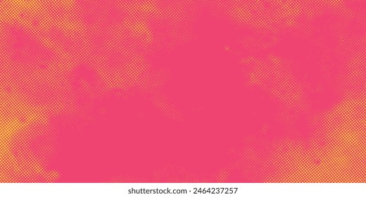 Orange and magenta retro comic pop art background with dots, halftone background vector illustration