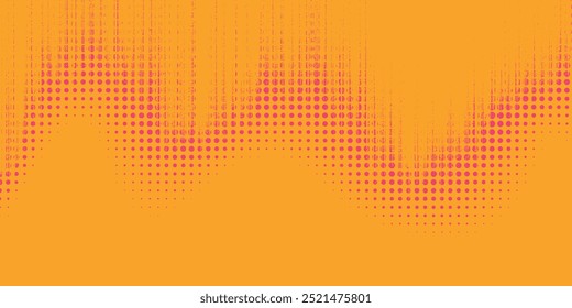 Fondo de arte pop cómico retro naranja y magenta con puntos, Ilustración vectorial de fondo de semitono de dibujos animados eps10