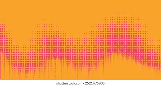 Orange and magenta retro comic pop art background with dots, cartoon halftone background vector illustration eps10