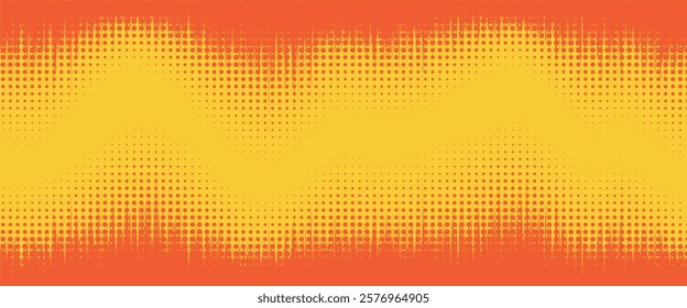 Orange and magenta retro comic pop art background with dots, cartoon halftone background vector illustration eps10	
