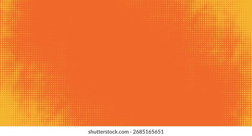 orangefarbener und magentafarbener Retro-Comic-Pop-Art-Hintergrund mit Punkten, Cartoon-Halbton-Hintergrund, Vektorgrafik eps10	