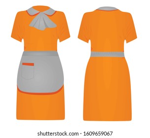 Orange maid uniform. vector illustration