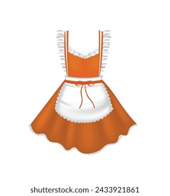Uniforme de criada naranja, ilustración vectorial