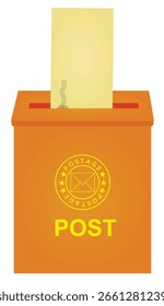 Caja de correo naranja. Ilustración vectorial	