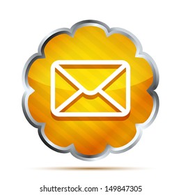 orange mail icon isolated on white 
