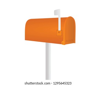 Orange mailbox. vector illustration
