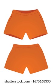 Orange male shorts. vector illustration